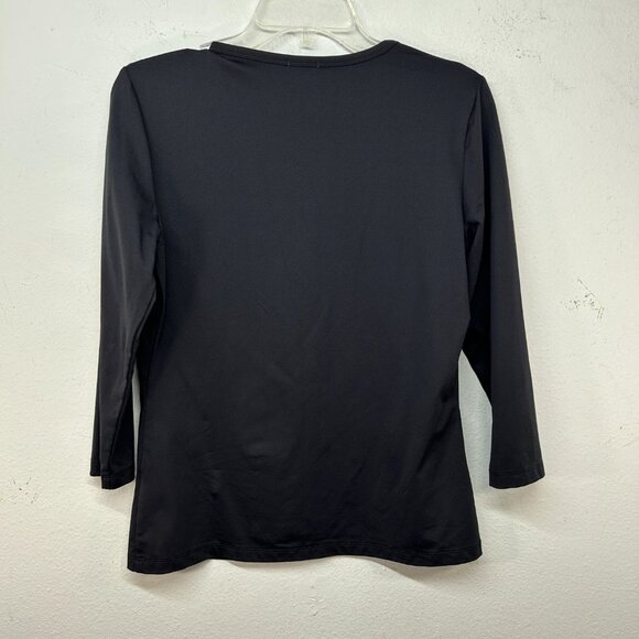 J.McLaughlin Womens Catalina Cloth black medium Classic Signature 3/4 Sleeve Top - Picture 6 of 11